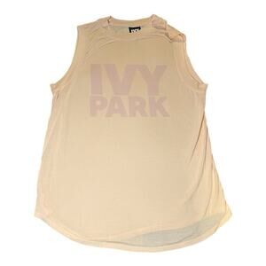 IVY PARK Drop Armhole Oversized Logo Tank Top Womens Size Small Pink Beyoncé Gym